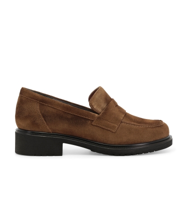 Mocassino donna in camoscio morbidissimi beige sigaro r35512z
