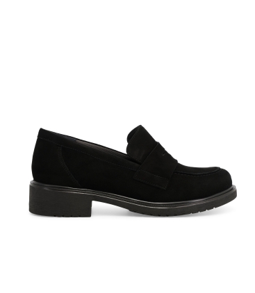Mocassino donna in camoscio morbidissimi nero r35512z