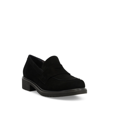 Mocassino donna in camoscio morbidissimi nero r35512z