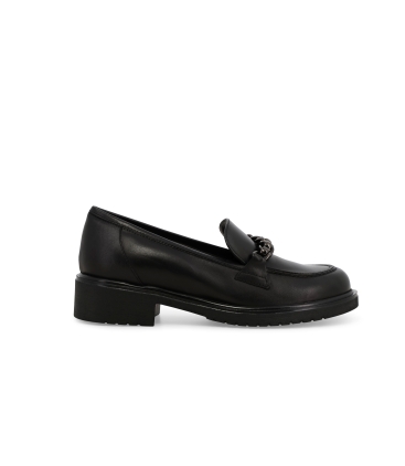 Mocassino donna in morbida pelle nero r35523z