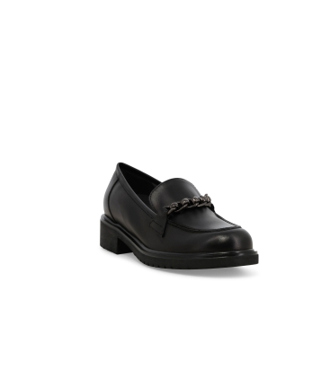 Mocassino donna in morbida pelle nero r35523z
