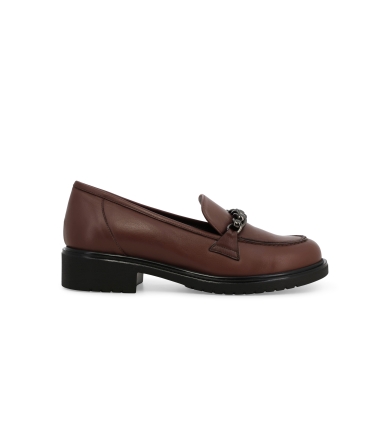 Mocassino donna in morbida pelle marrone r35523z