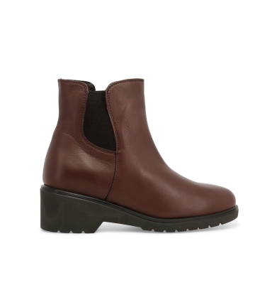 Stivaletto donna in pelle marrone r35600z