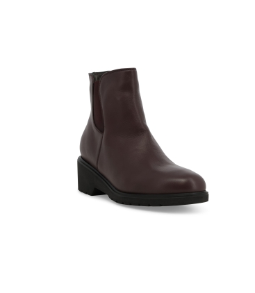 Stivaletto donna in pelle bordo r35600z