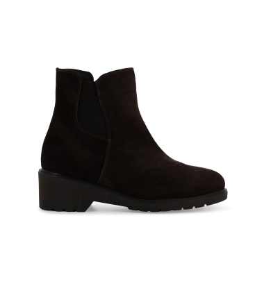 Stivaletto donna in camoscio marrone scuro r35600z