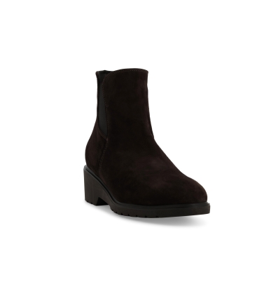 Stivaletto donna in camoscio marrone scuro r35600z