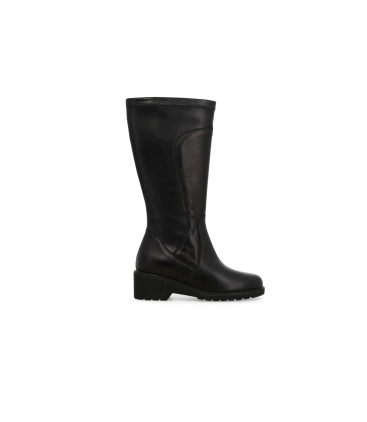 Stivale donna in pelle nero elasticizzato r35606z
