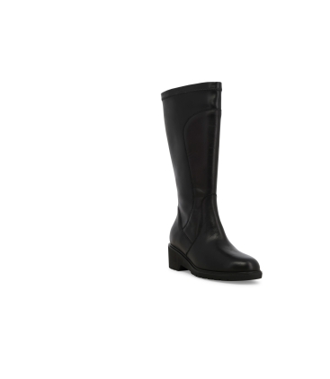 Stivale donna in pelle nero elasticizzato r35606z