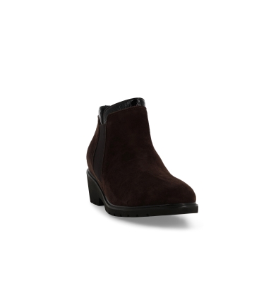 Stivaletto donna in camoscio marrone r35607z