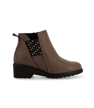 Stivaletto donna in pelle beige r35611z