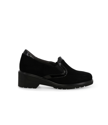 Mocassino donna in camoscio nero r35727z