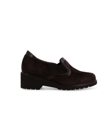 Mocassino donna in camoscio marrone r35727z