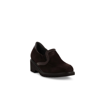 Mocassino donna in camoscio marrone r35727z