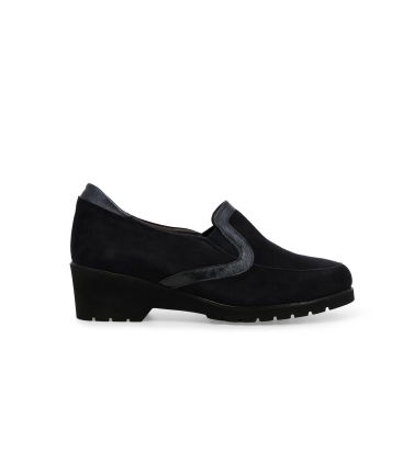 Mocassino donna in camoscio blu notte r35727z
