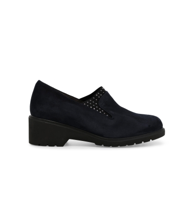 Mocassino donna in camoscio blu navy r35738z