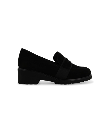 Mocassino donna in camoscio nero r35740z