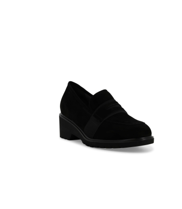 Mocassino donna in camoscio nero r35740z