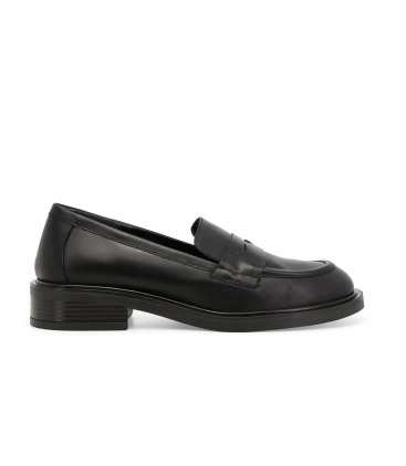 Mocassini donna in pelle morbida nero r45040