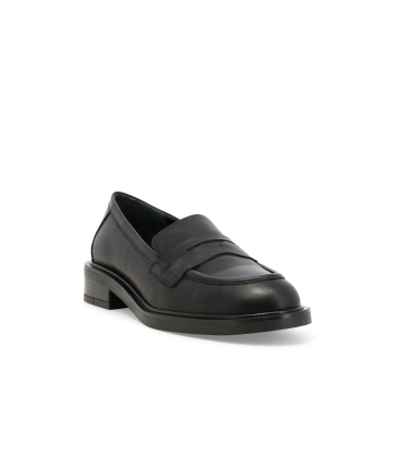 Mocassini donna in pelle morbida nero r45040