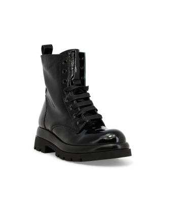 Stivaletto donna in vernice nero r45385z