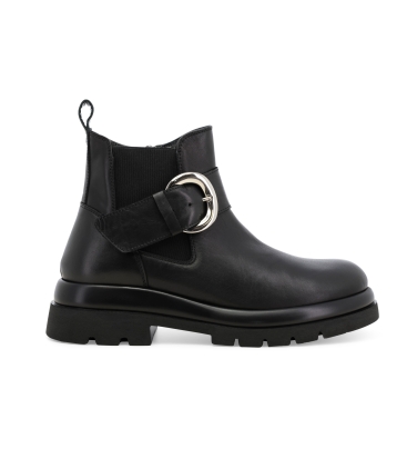 Stivaletti donna in pelle con fibbia r45393
