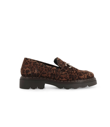 Mocassini donna in camoscio leopardo r45432
