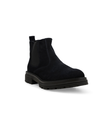 Stivaletto uomo con elastico in camoscio blu u0558z