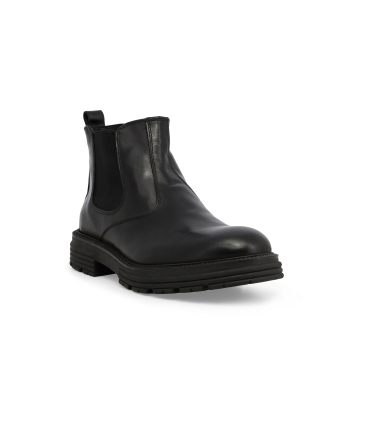 Stivaletto uomo con elastico in pelle nero u0558z