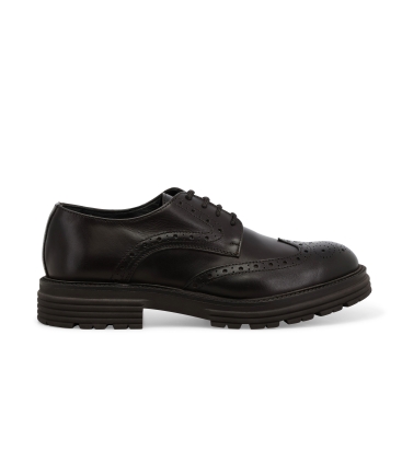 Scarpa uomo stringata in pelle moro u0563z