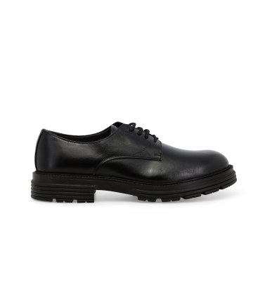 Scarpa uomo stringata derby liscia in pelle nero u0565z