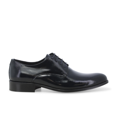 Klassischer Herren-Schn&uuml;rschuh aus Lackleder Nachtblau u0721z