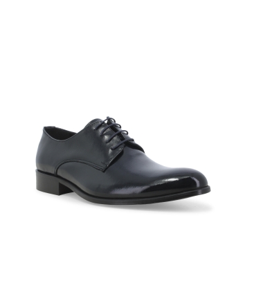 Klassischer Herren-Schn&uuml;rschuh aus Lackleder Nachtblau u0721z