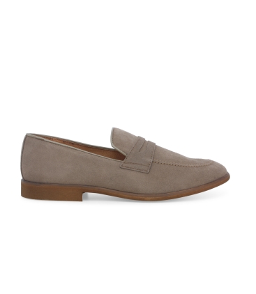 Mocassino uomo in camoscio beige u0742z