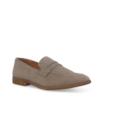 Mocassino uomo in camoscio beige u0742z