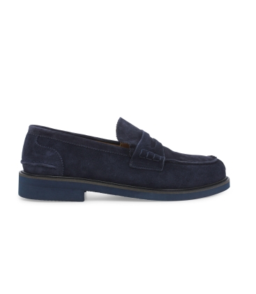 Mocassino uomo in camoscio blu u0890z