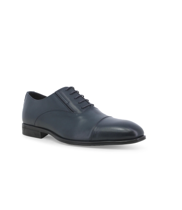 Scarpa uomo stringata francesina in pelle vitello blu u0972z