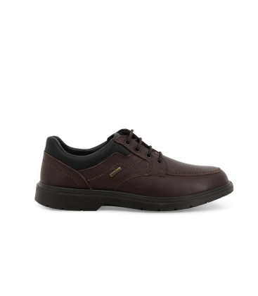 Mocassino uomo derby allacciato in pelle marrone u15477z