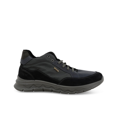 Stivaletto uomo in camoscio blu antipioggia u15535z