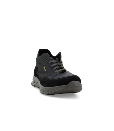 Stivaletto uomo in camoscio blu antipioggia u15535z