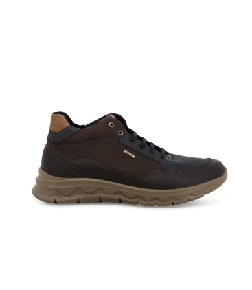 Stivaletto uomo in pelle marrone antipioggia u15535z