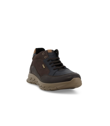 Stivaletto uomo in pelle marrone antipioggia u15535z