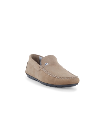 Mocassino estivo in camoscio beige sabbia u16017q