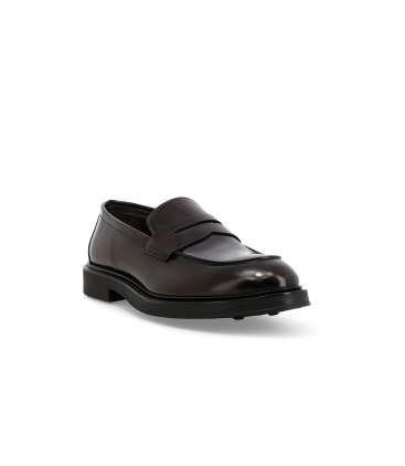 Mocassino uomo classico in pelle abrasivato marrone u24647z