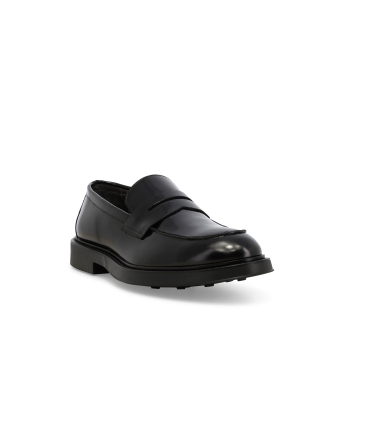 Mocassino uomo classico in pelle abrasivato nero u24647z