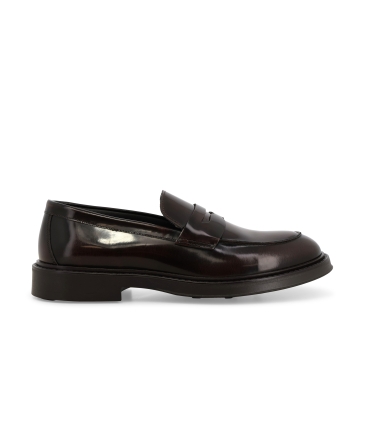 Mocassino uomo classico in pelle abrasivato marrone scuro u24647z