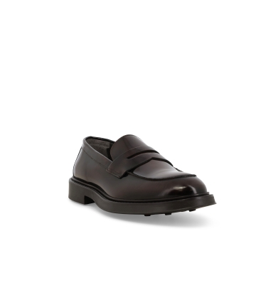 Mocassino uomo classico in pelle abrasivato marrone scuro u24647z