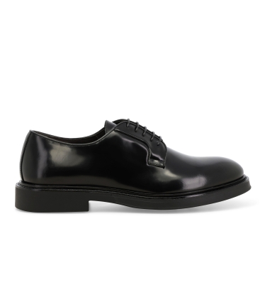 Scarpa uomo allacciata derby in pelle abrasivato nero u24648z