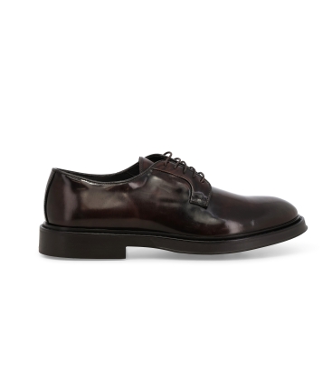 Scarpa uomo allacciata derby in pelle abrasivato marrone u24648z