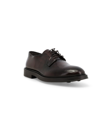 Scarpa uomo allacciata derby in pelle abrasivato marrone u24648z