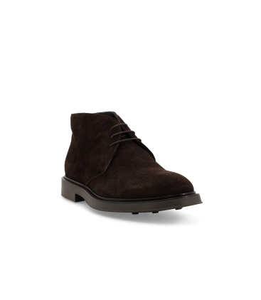 Stivaletto uomo allacciato in camoscio marrone u24650z